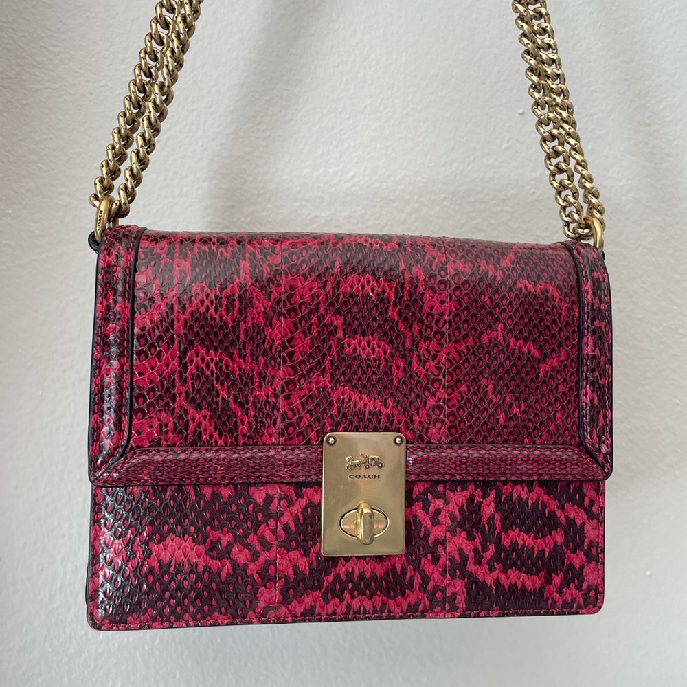 Coach Hutton Snakeskin Crossbody/Shoulder Bag